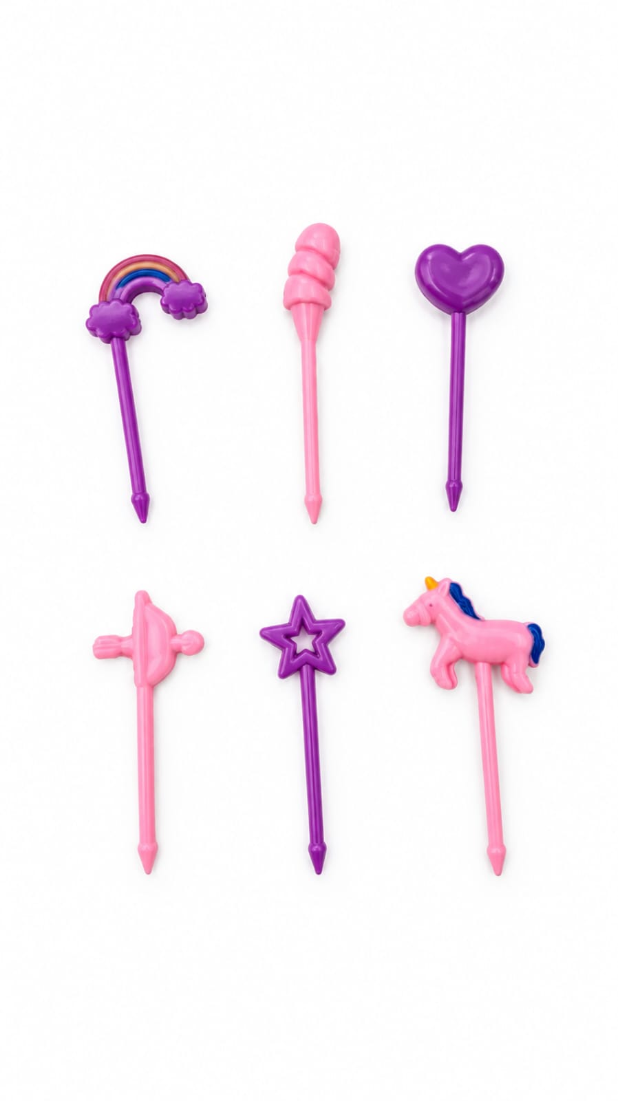 Unicorn reusable food picks (6-piece set)