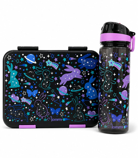 Cosmic bunny premium bento box and bottle set