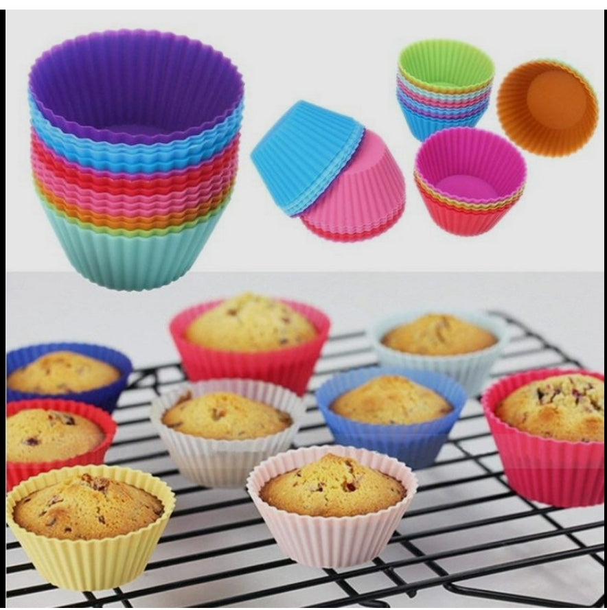 Reusable Multicolor Silicone Cupcake Molds & Muffin Baking Cups