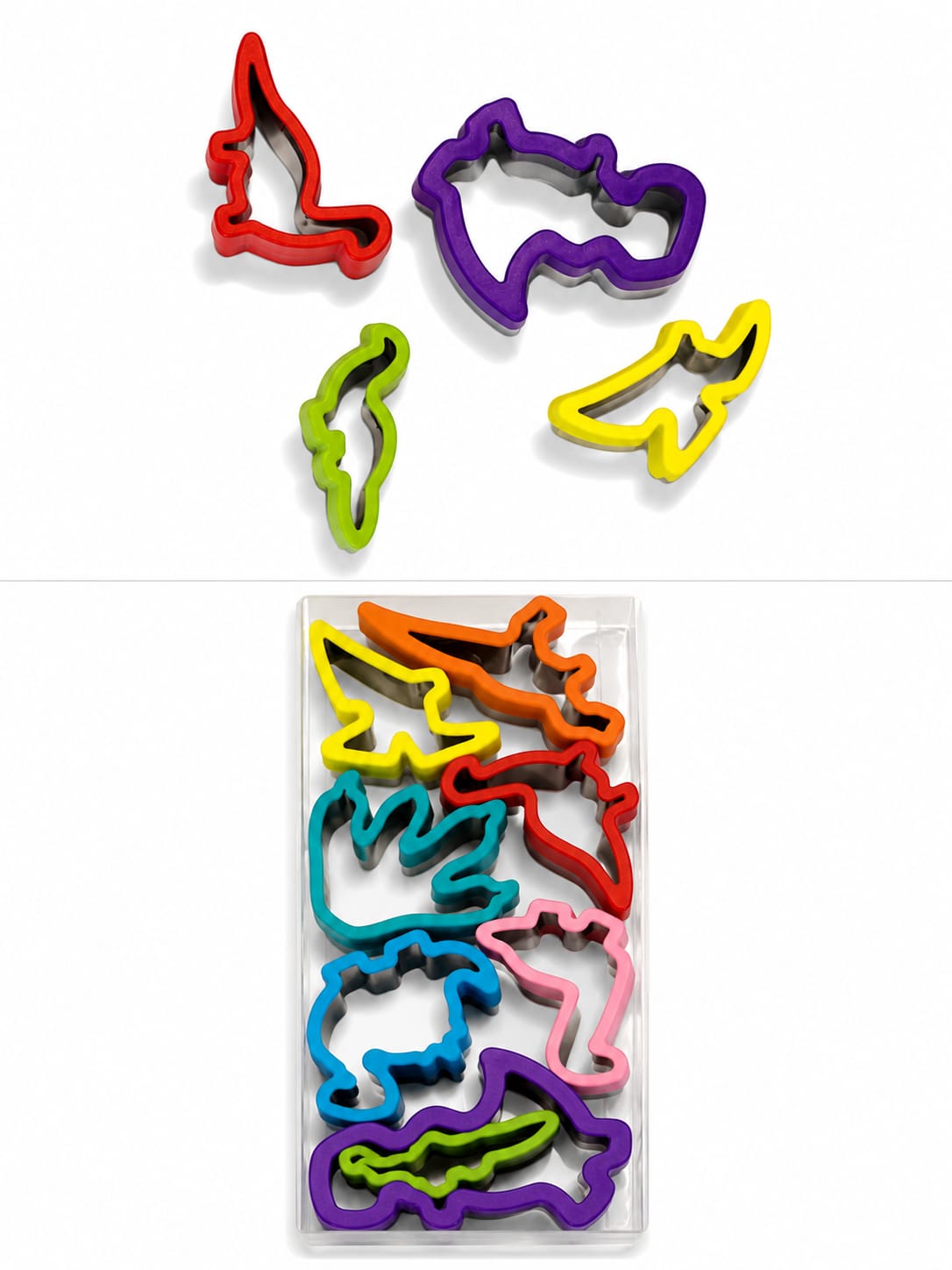 Premium Stainless Steel Dinosaur Sandwich & Cookie Cutters (Set of 8)