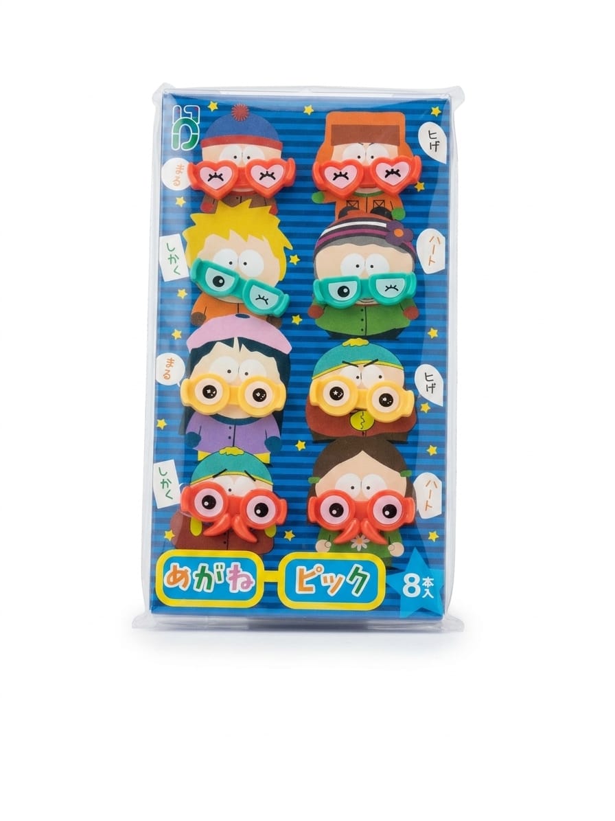 Quirky Eyeglasses Cartoon Character Bento Food Picks (8-Piece Set)